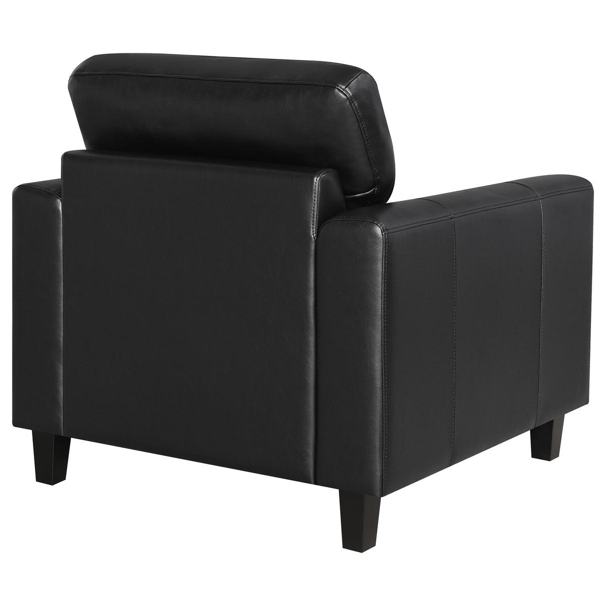Scotland Faux Leather Upholstered Track Arm Chair Black by Coaster at Eve Furniture