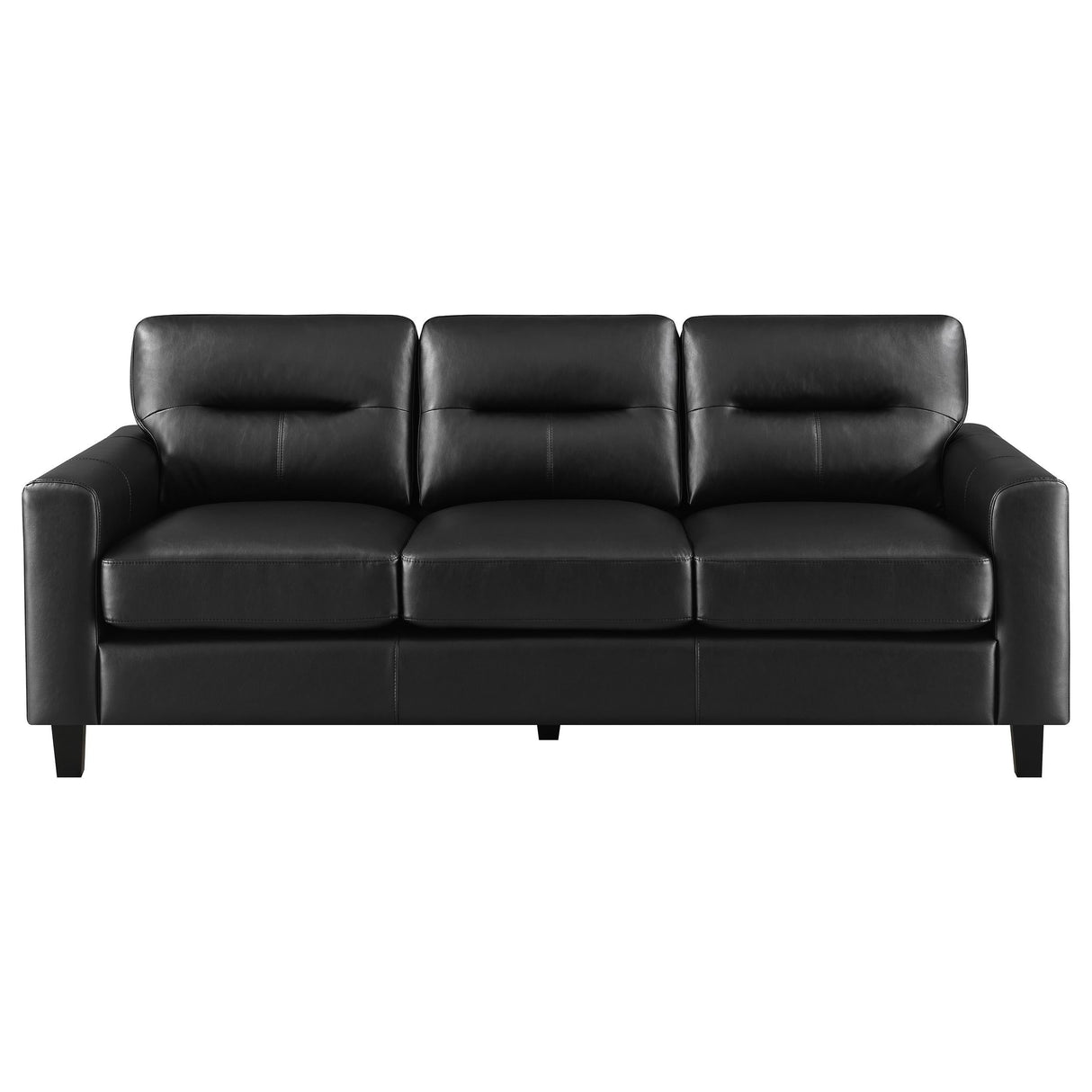 Scotland Faux Leather Upholstered Track Arm Sofa Black by Coaster at Eve Furniture