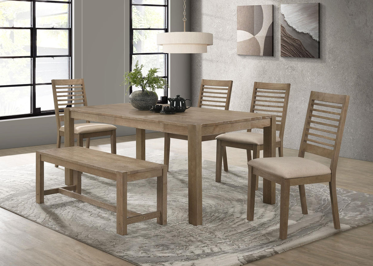 Scottsdale Brown Washed Rectangular Solid Wood Dining Table by Coaster at Eve Furniture