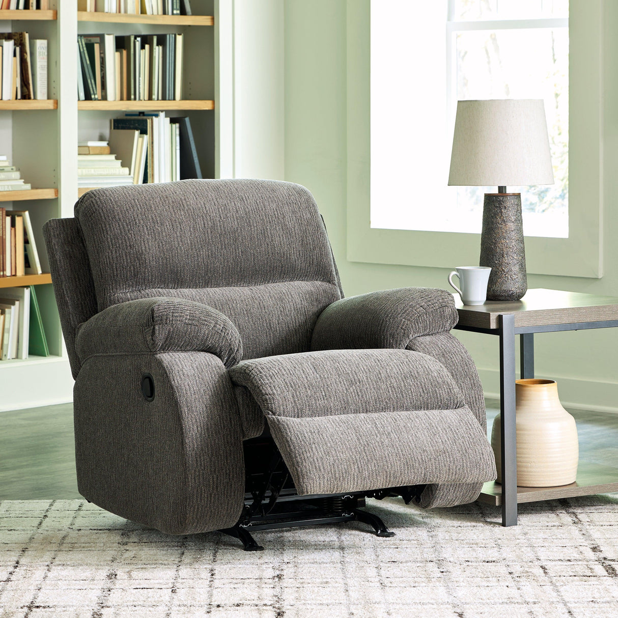 Scranto Brindle Manual Recliner by Ashley at Eve Furniture
