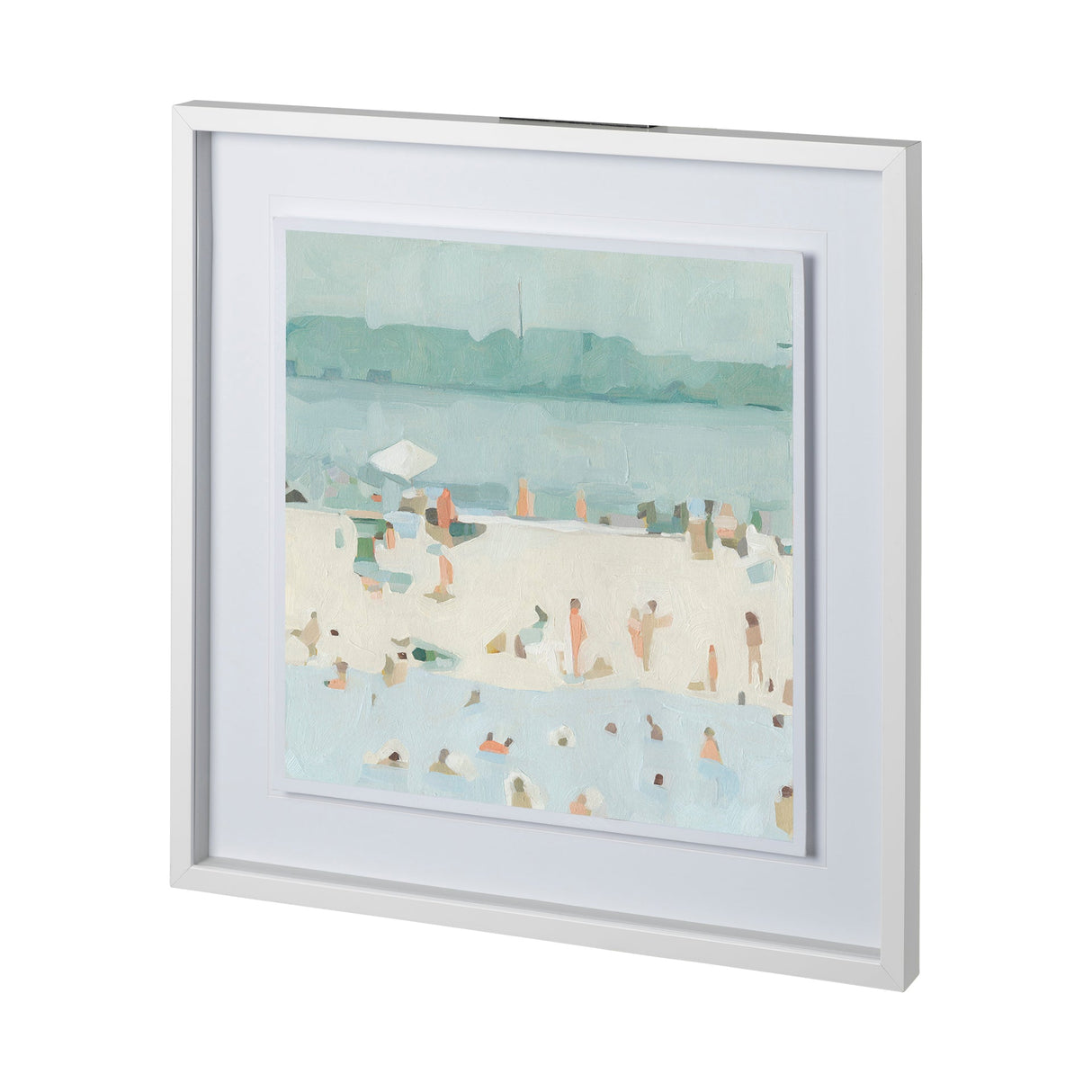 Sea Glass Sandbar I by Emma Scarvey a Hand Embellished Textured Framed Art Print Matted under Glass by Mercana at Eve Furniture