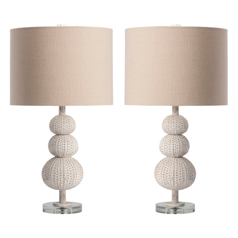 Sea Urchin White Table Lamp (Set of 2) by Crestview at Eve Furniture