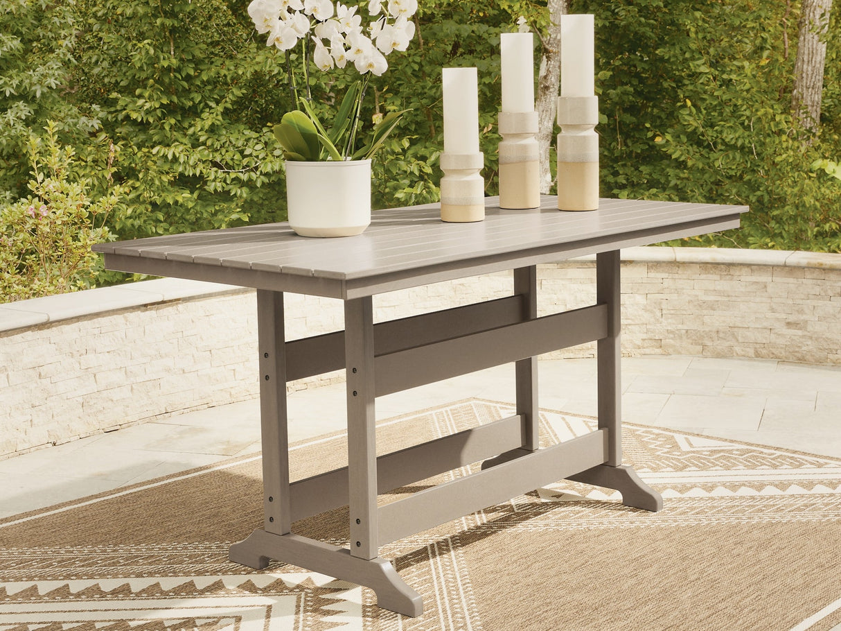 Seacliff Beach Medium Brown Counter Height Table W/Umb OPT by Ashley at Eve Furniture