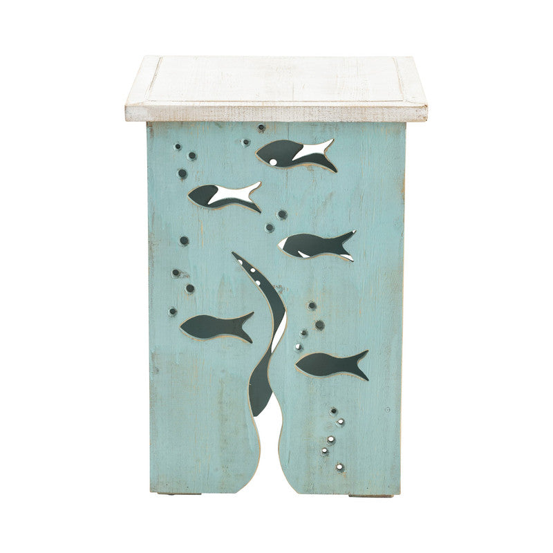 Seafoam Blue/White Accent Table by Crestview at Eve Furniture