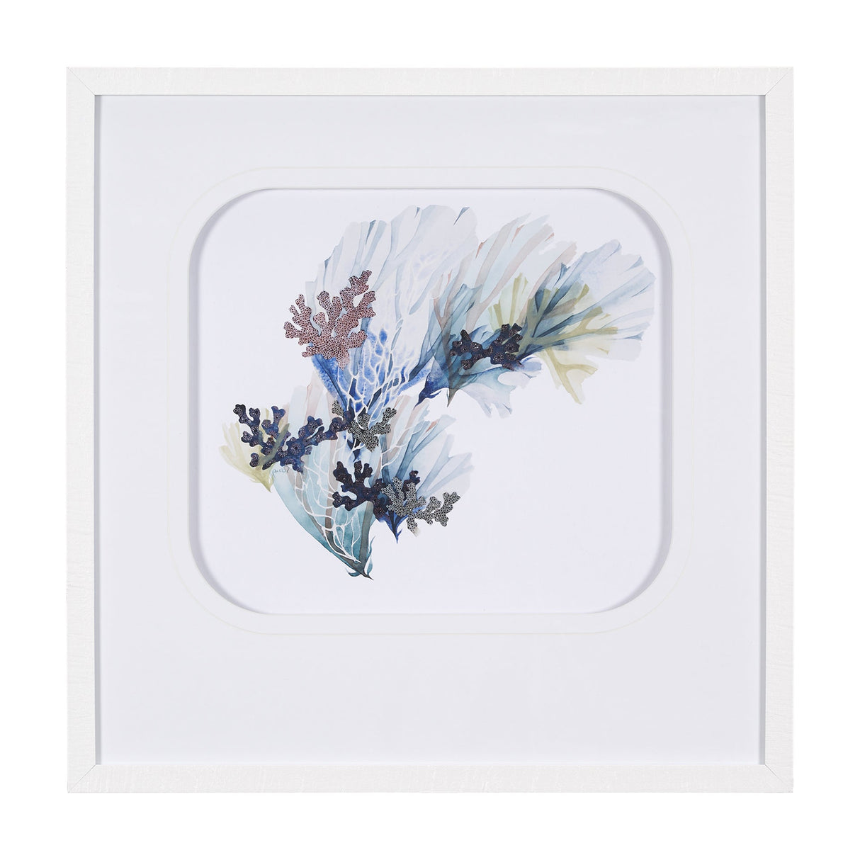 Seagrass - Sway by Mercana Studio a Hand Embellished Textured Framed Art Print Matted under Glass by Mercana at Eve Furniture
