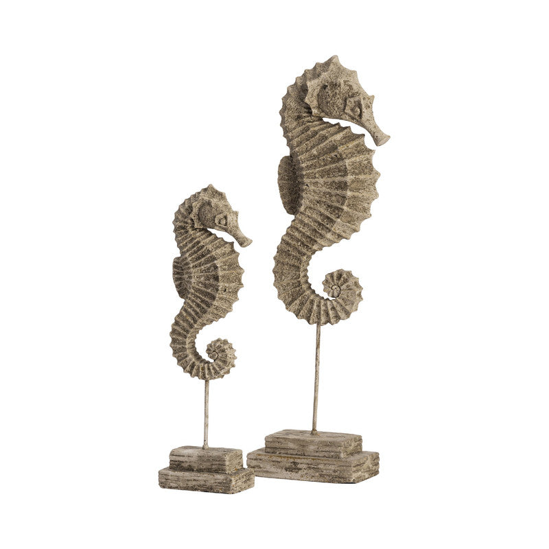 Seahorse Beige Seahorse Finials by Crestview at Eve Furniture