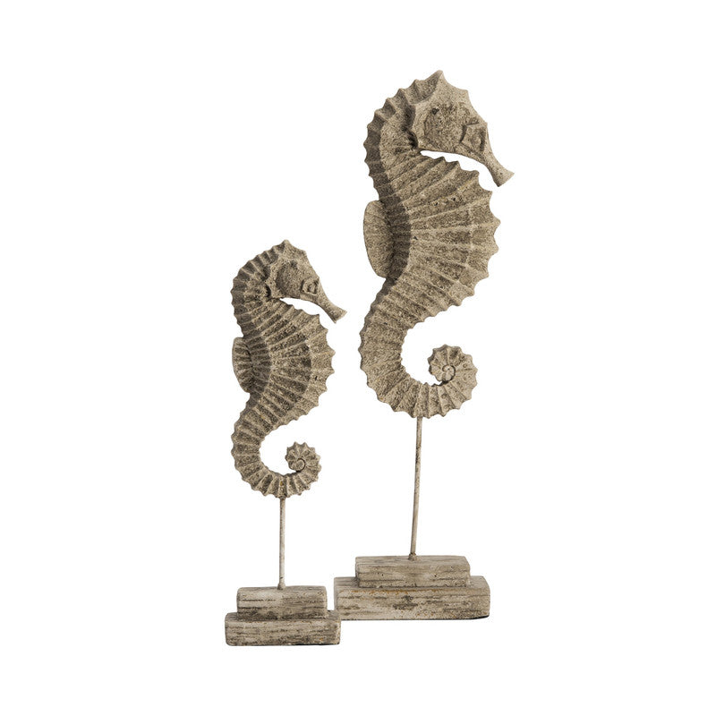 Seahorse Beige Seahorse Finials by Crestview at Eve Furniture