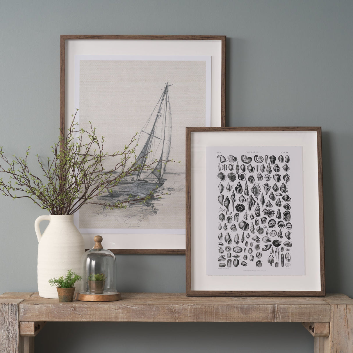 Sealife III by Oliver Goldsmith a Hand Embellished Framed Art Print Matted under Glass by Mercana at Eve Furniture