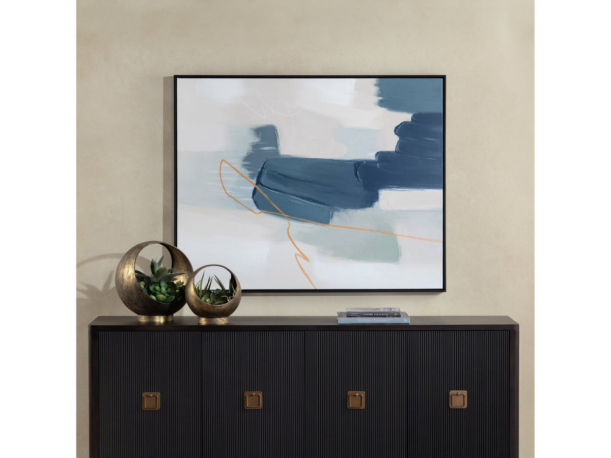 Seamless Blue/Gold Canvas by Crestview at Eve Furniture