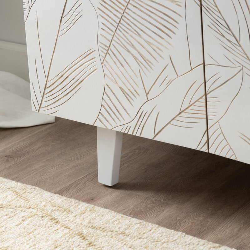 Seaside White/Brown Four-Door Sideboard by Crestview at Eve Furniture