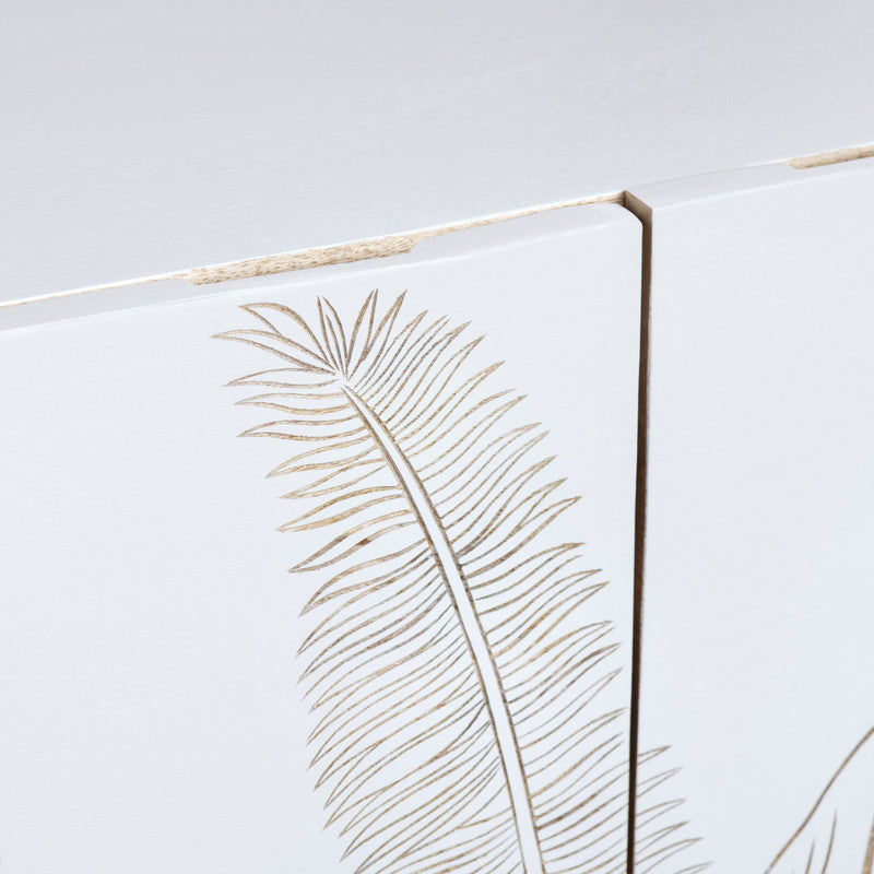 Seaside White/Brown Four-Door Sideboard by Crestview at Eve Furniture