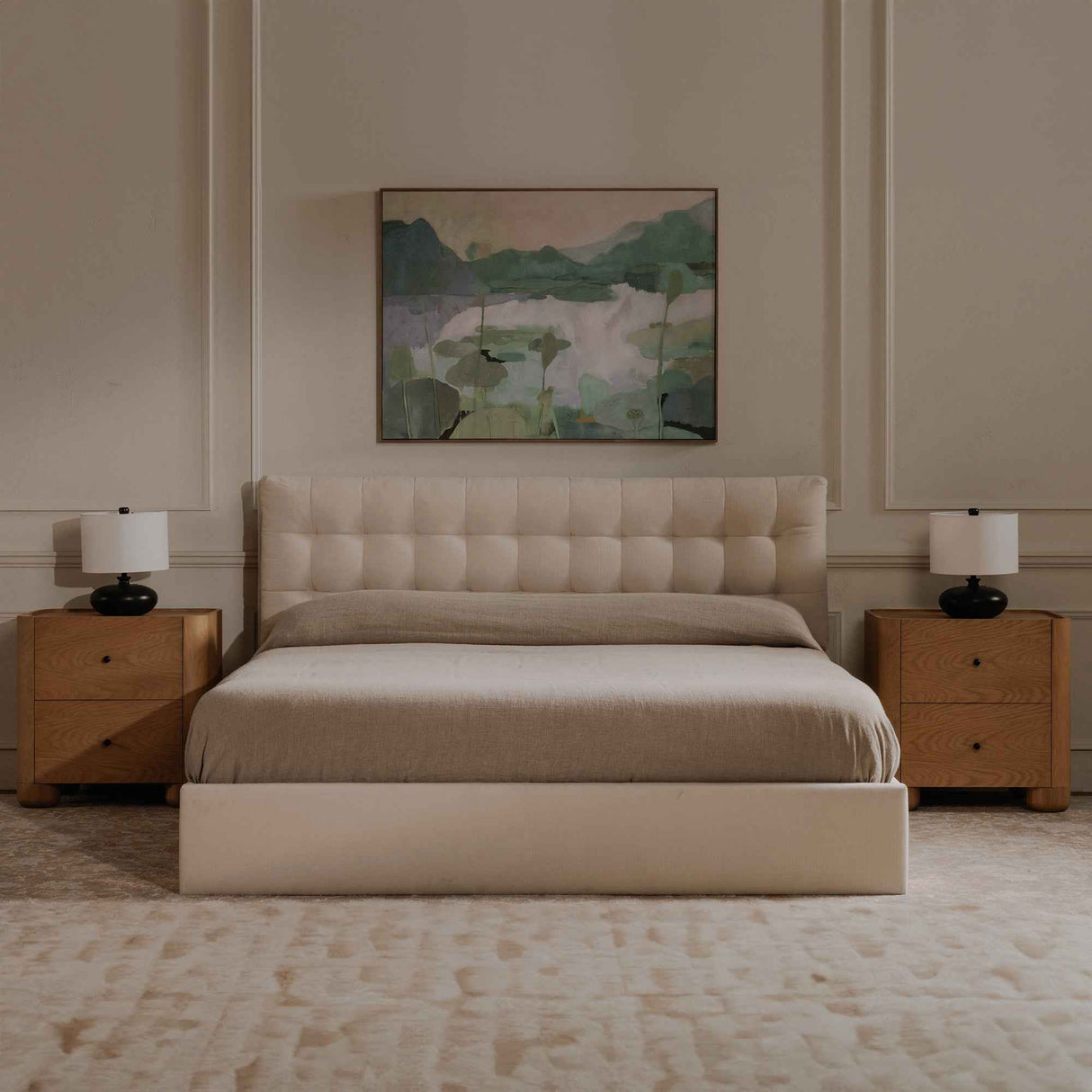 Sebastion Cream King Storage Bed by Moe's Home at Eve Furniture