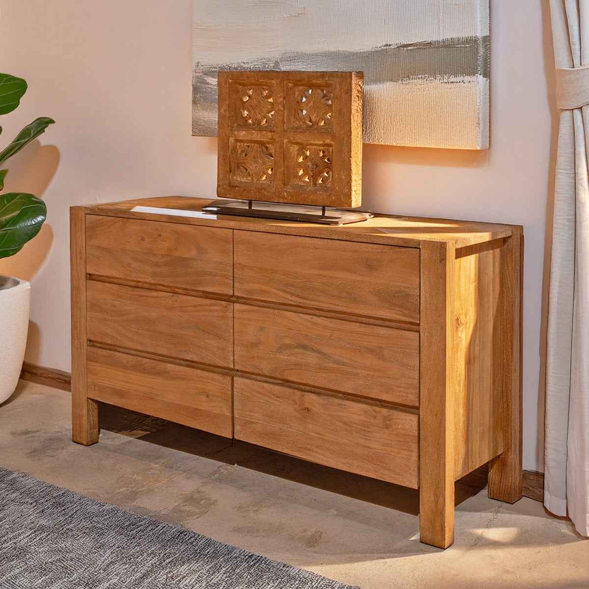 Sedona 60" Dresser in Brushed Acacia by Home Trends & Design at Eve Furniture