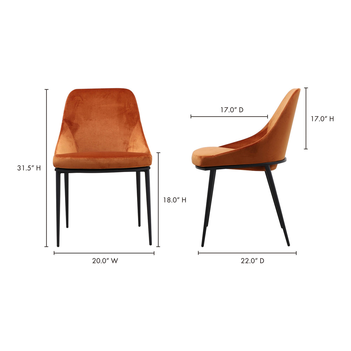 Sedona Amber Dining Chair (Set of 2) by MOES at Eve Furniture