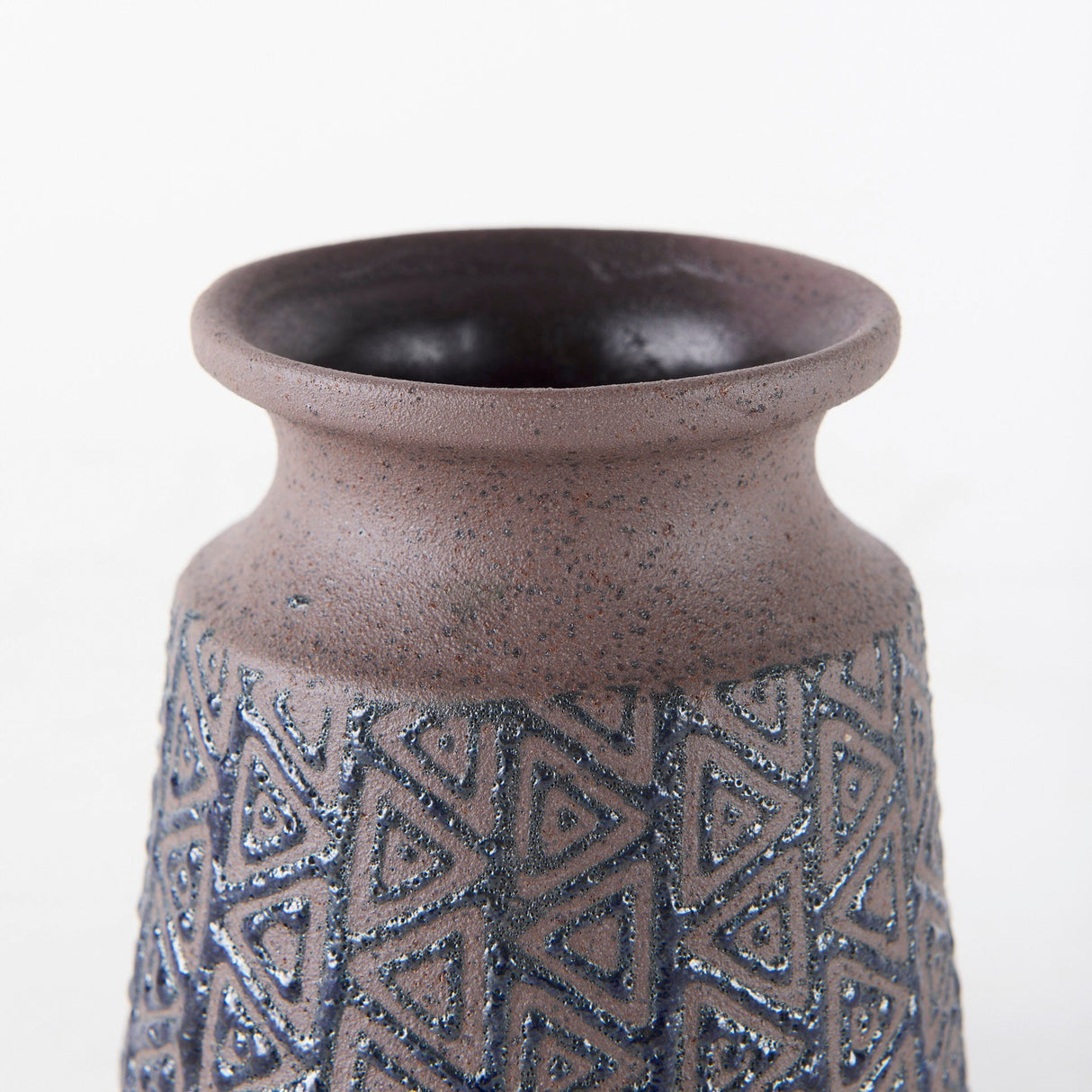 Sefina I Small Brown/Black Patterned Ceramic Vase by Mercana at Eve Furniture