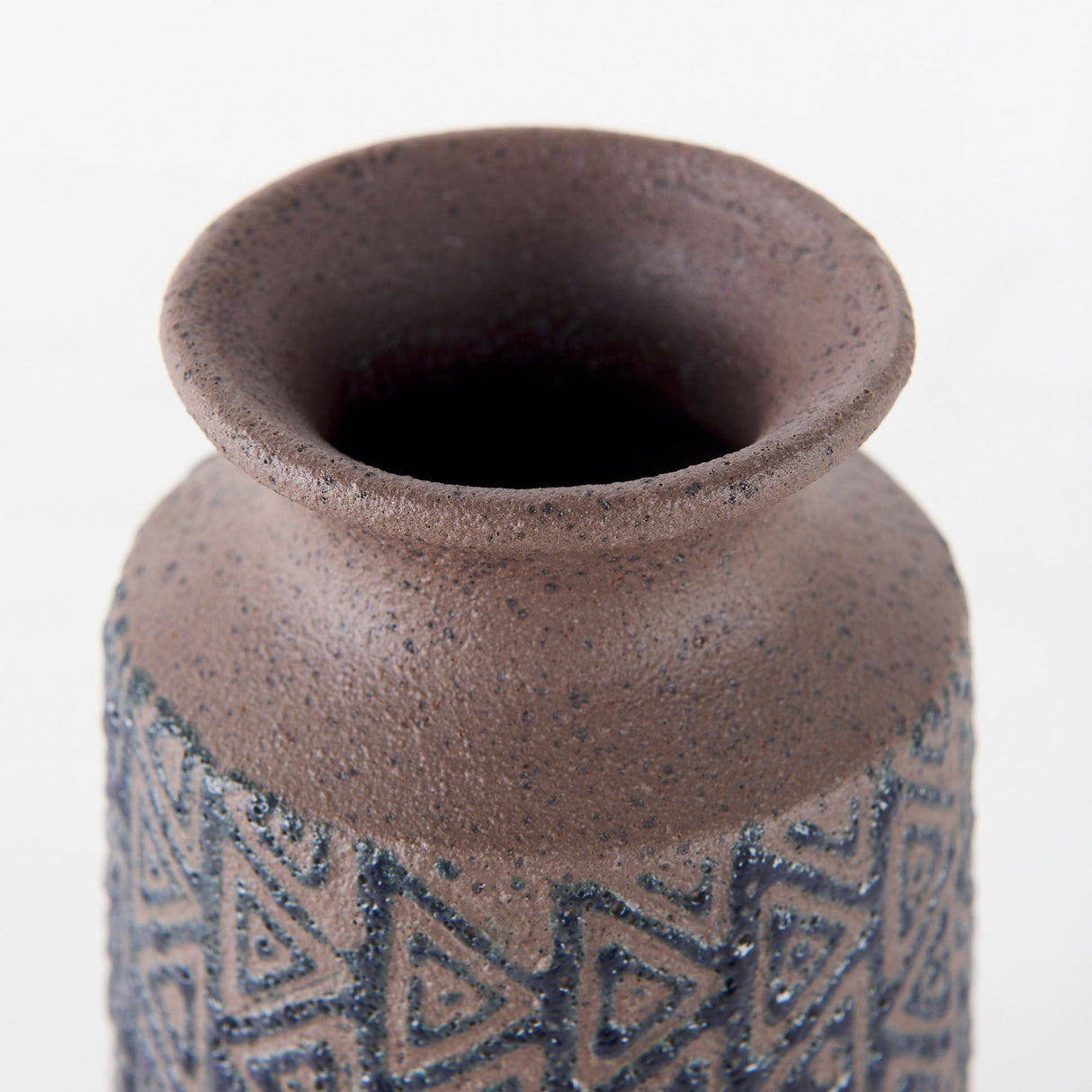 Sefina II Medium Brown/Black Patterned Ceramic Vase by Mercana at Eve Furniture