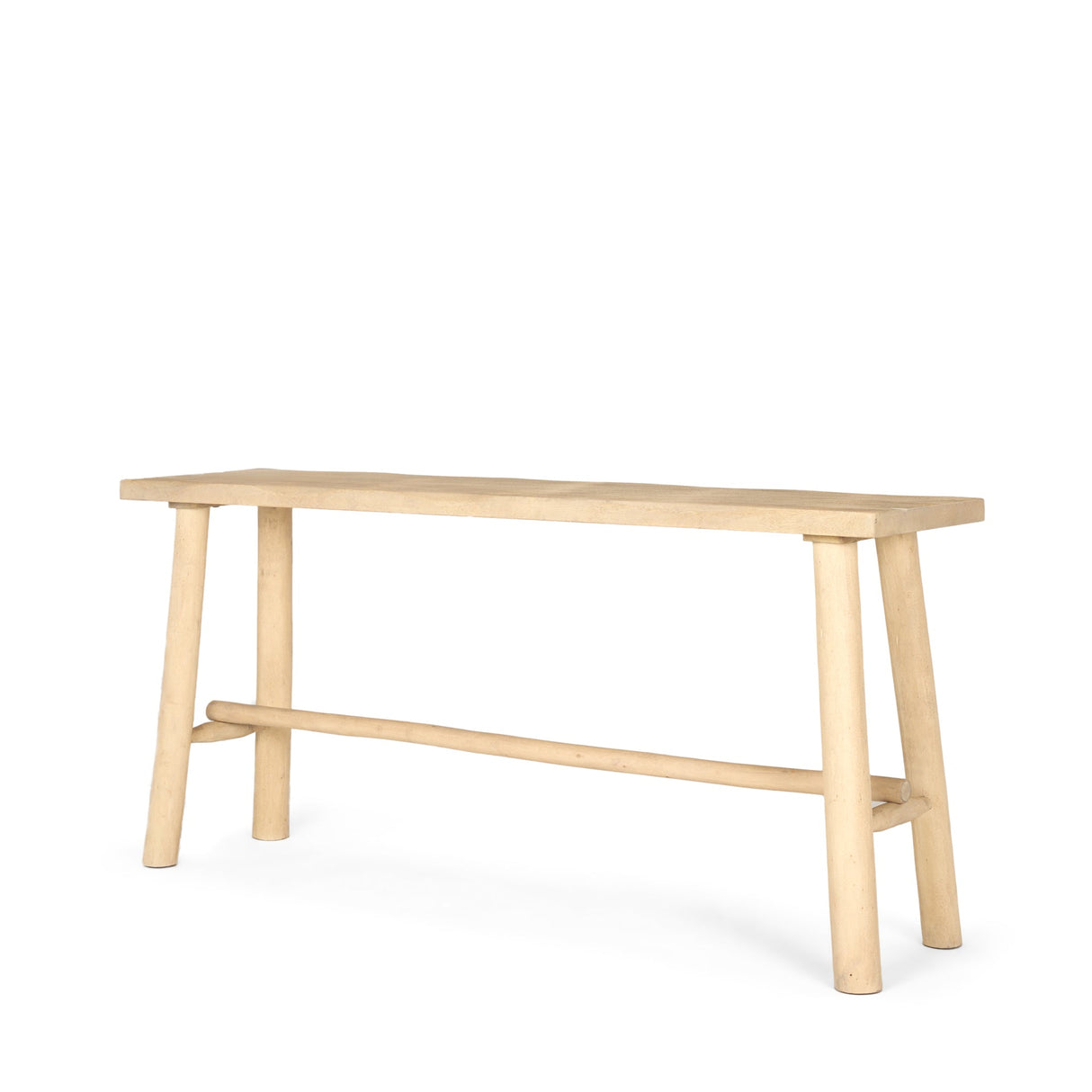Sekou Light Brown Wooden Craftsman Console Table by Mercana at Eve Furniture