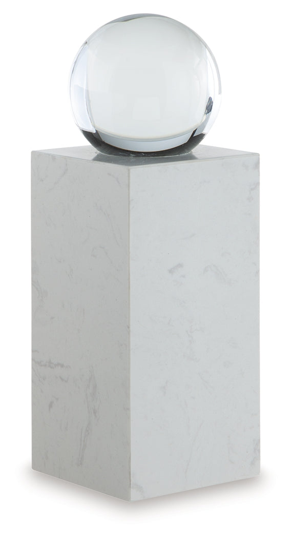 Sellner Clear/White Sculpture by Ashley at Eve Furniture