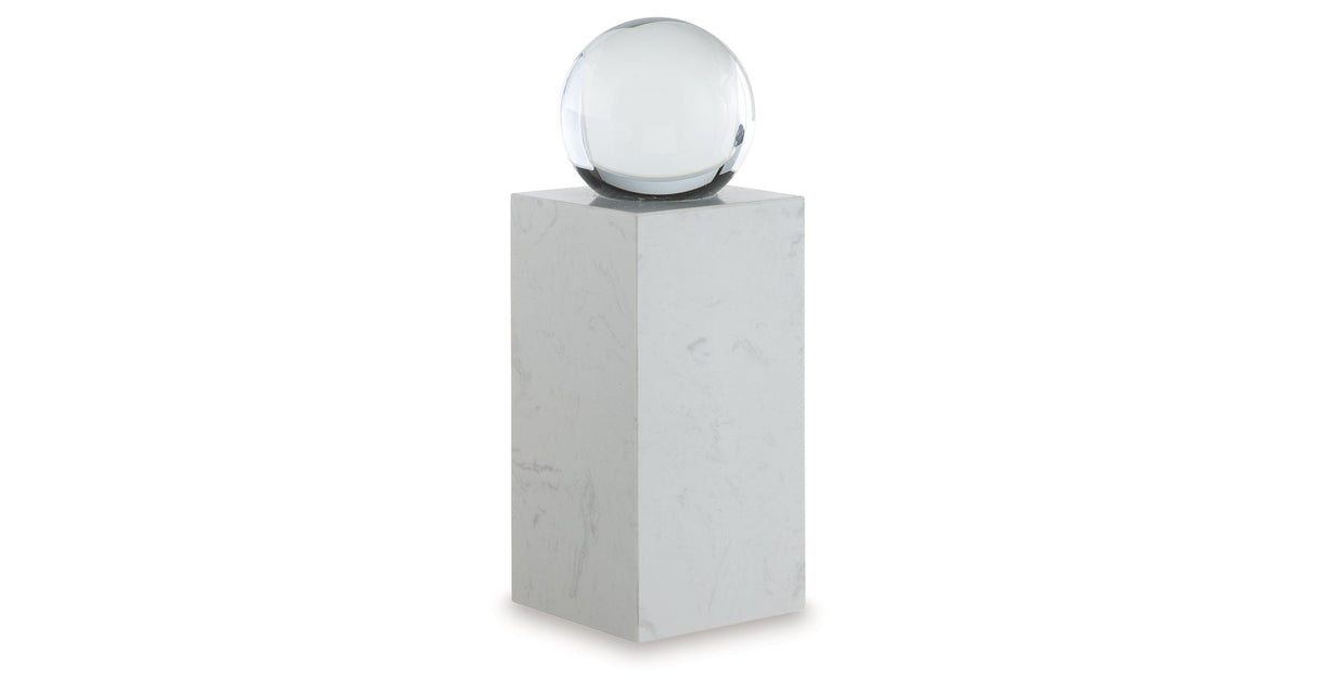 Sellner Clear/White Sculpture by Ashley at Eve Furniture