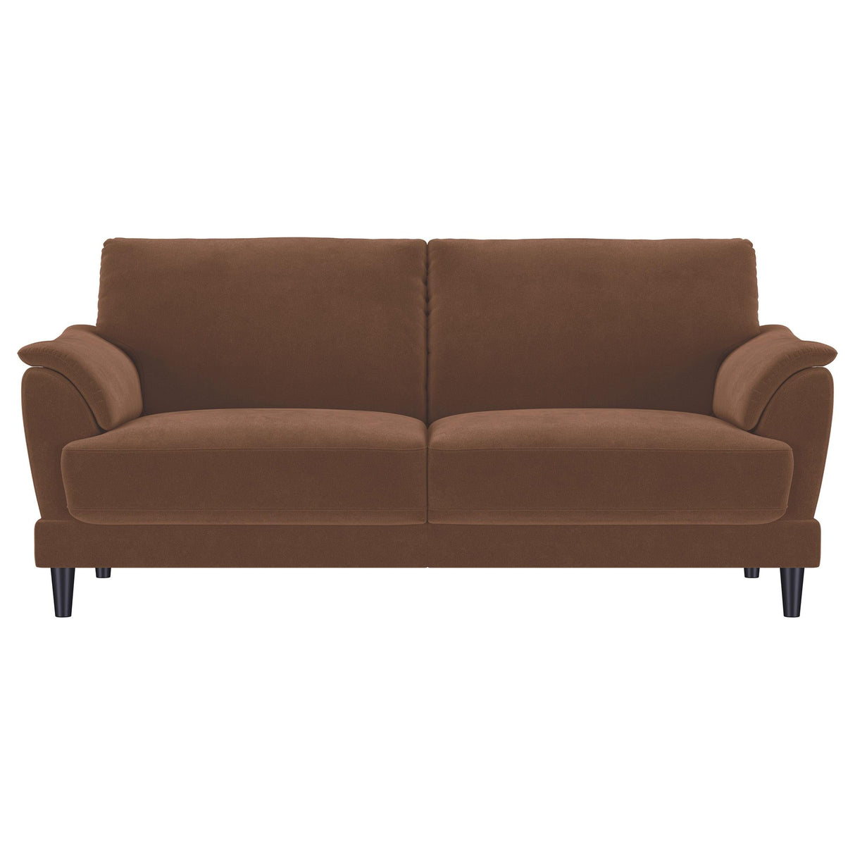 Selma Rust Velvet Crescent Arm Sofa by Coaster at Eve Furniture