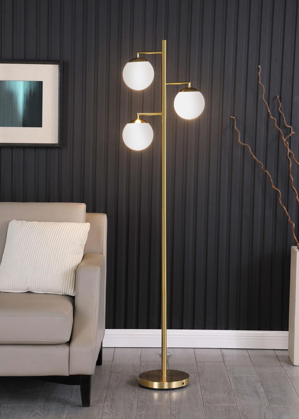 Sena Gold Trio Tree Floor Lamp by Coaster at Eve Furniture
