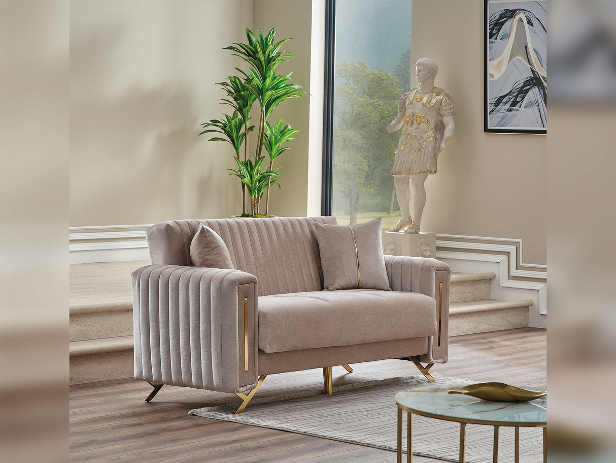 Senfoni 3-pieces (Sofa & Loveseat & Chair) Livingroom Set in Beige by Furnia at Eve Furniture
