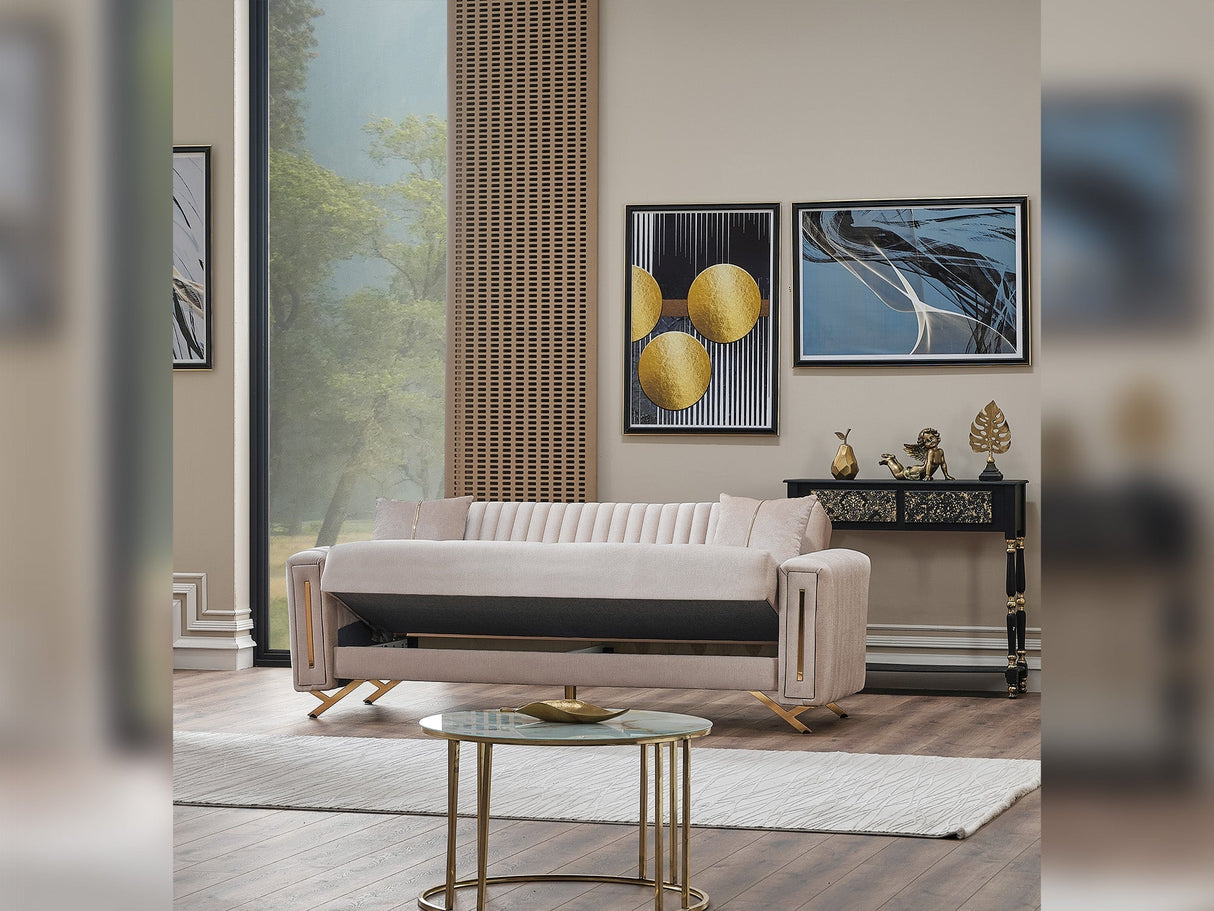 Senfoni 3-pieces (Sofa & Loveseat & Chair) Livingroom Set in Beige by Furnia at Eve Furniture