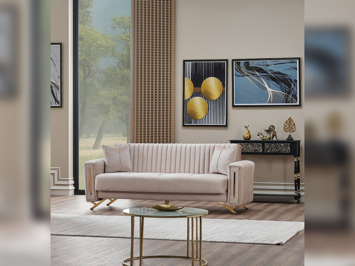 Senfoni 3-pieces (Sofa & Loveseat & Chair) Livingroom Set in Beige by Furnia at Eve Furniture