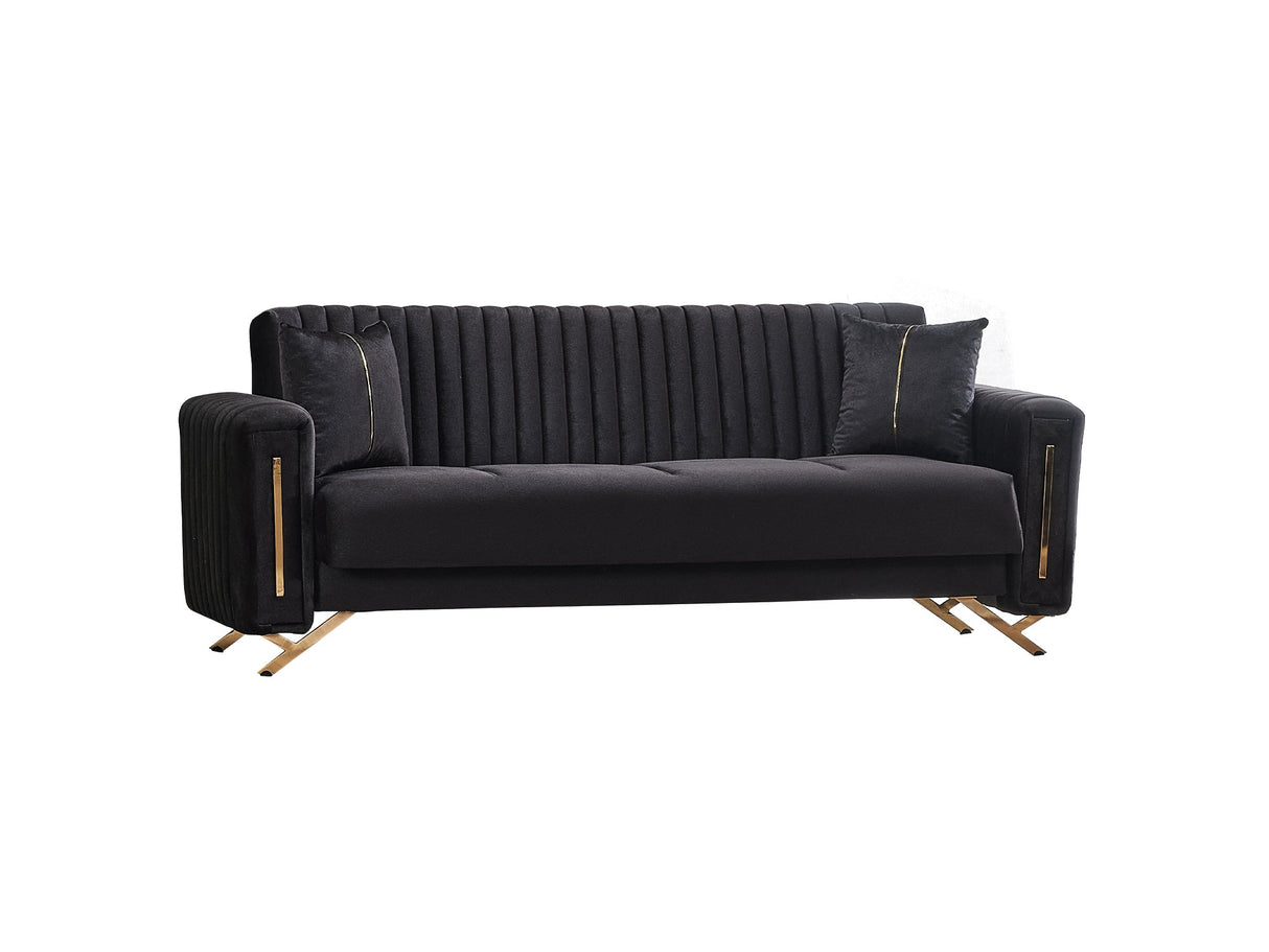 Senfoni 3-pieces (Sofa & Loveseat & Chair) Livingroom Set in Black by Furnia at Eve Furniture