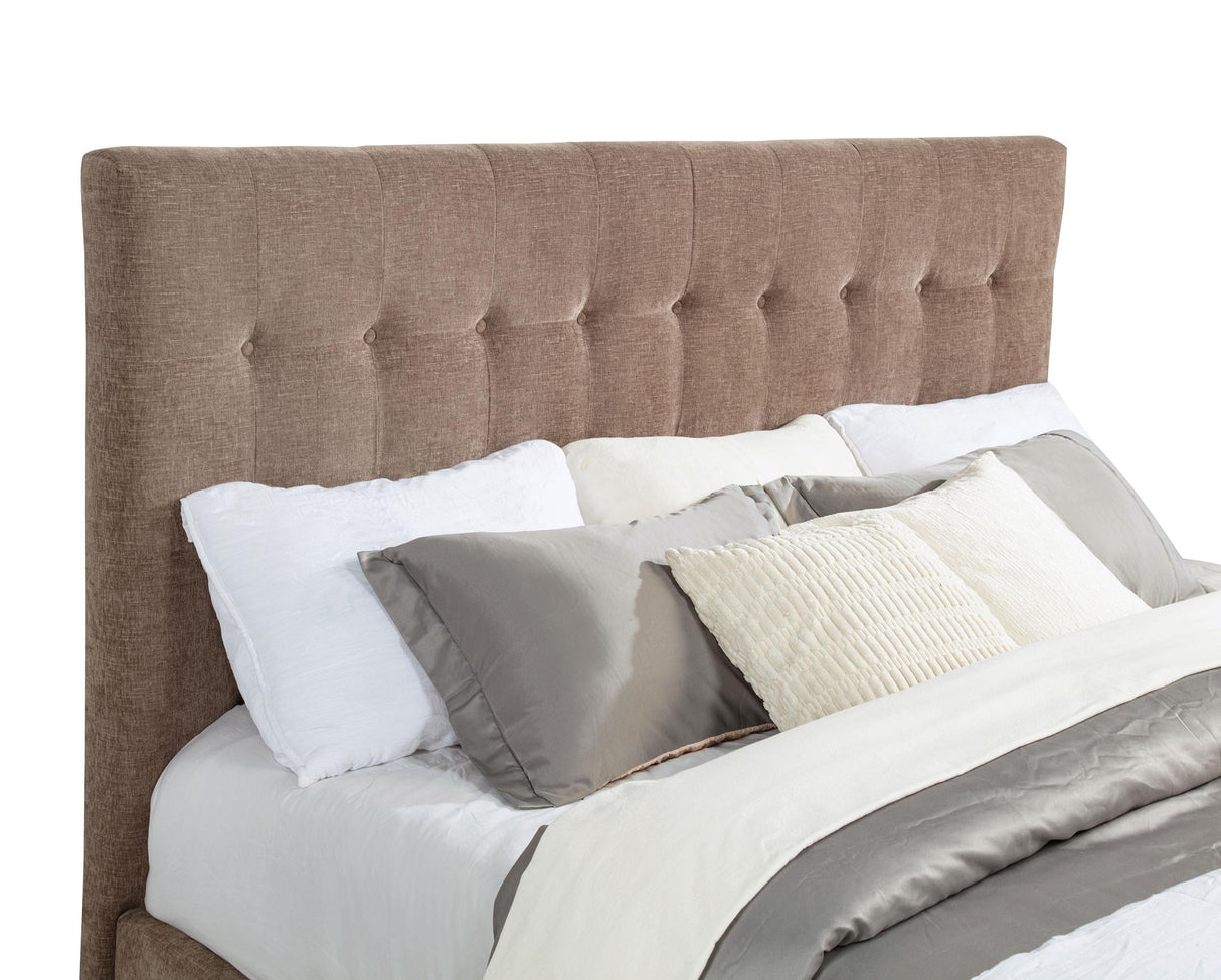 Senna Brown Upholstered Queen Audio Fireplace Bed by Coaster at Eve Furniture