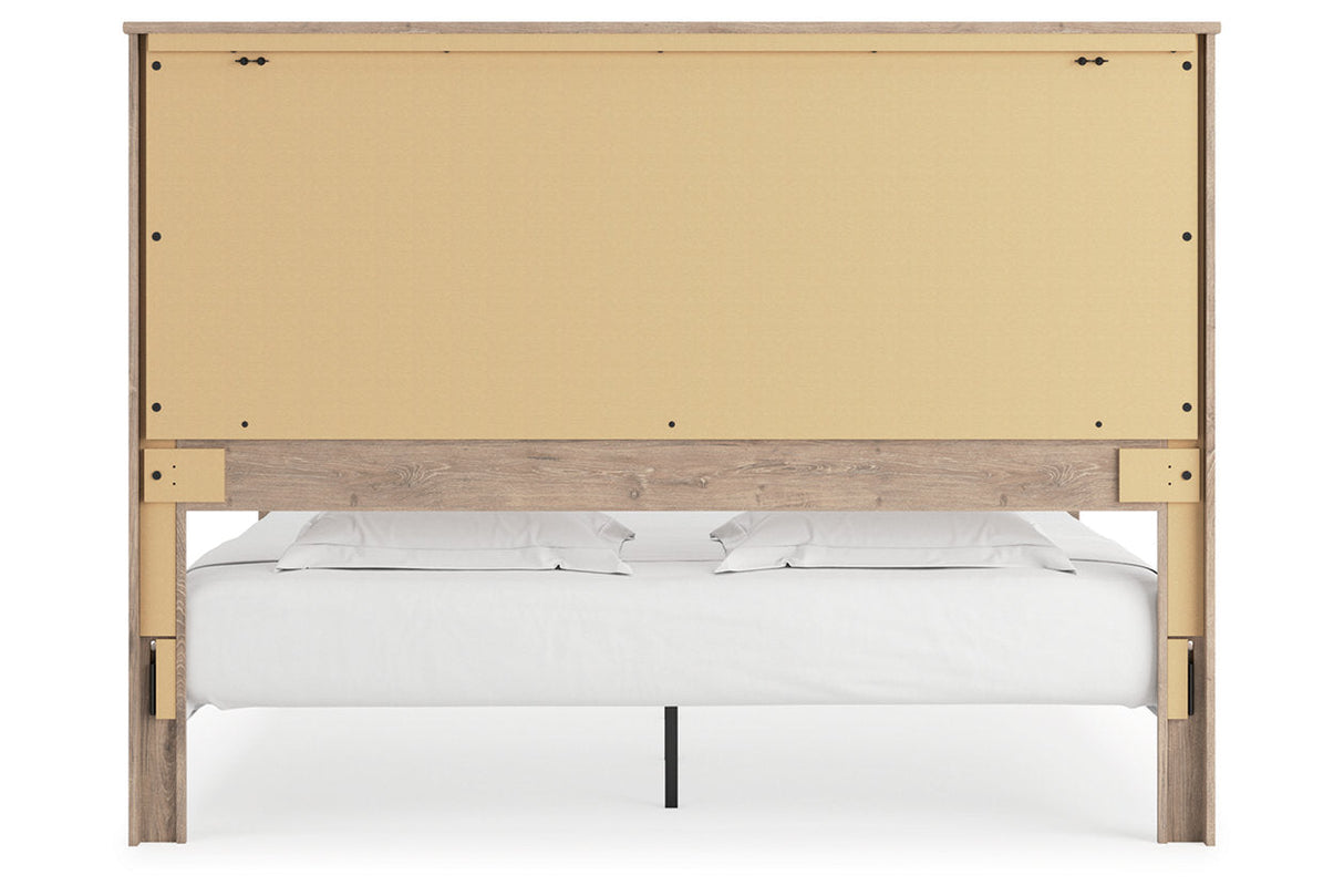 Senniberg Light Brown King LED Panel Bed by Ashley at Eve Furniture