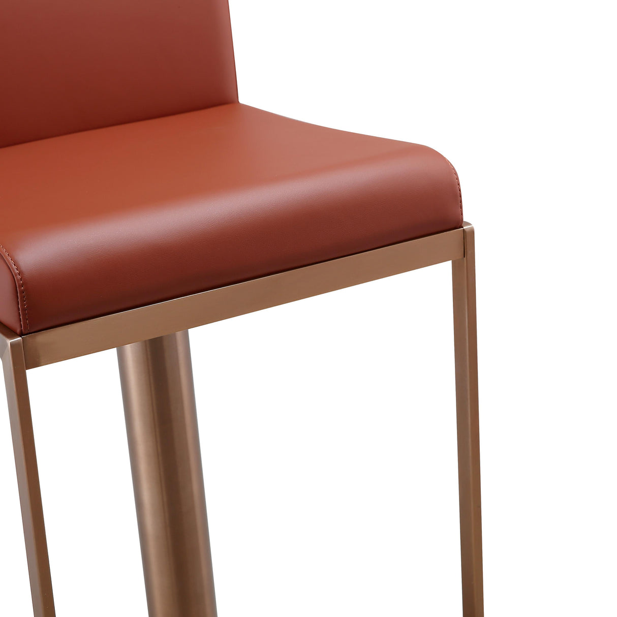 Sentinel Saddle Brown and Rose Gold Adjustable Stool by TOV Furniture at Eve Furniture