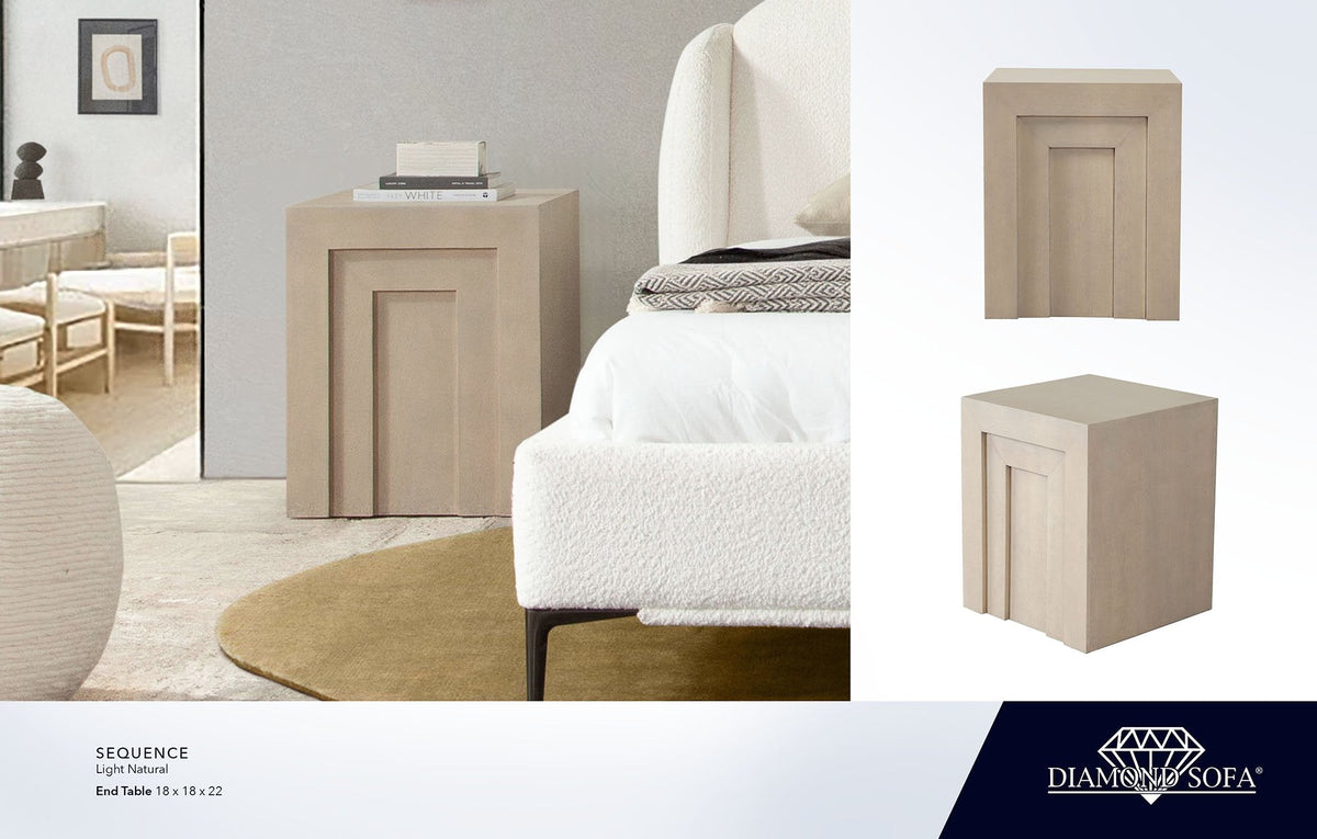 Sequence Light Natural Wood End Table by Diamond Sofa at Eve Furniture