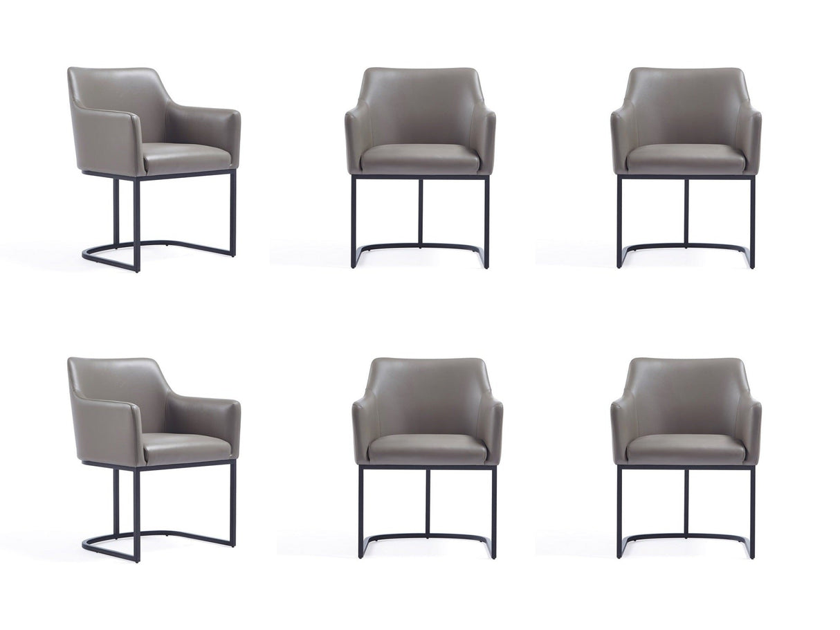 Serena 6 Piece Dining Set in Grey by Manhattan Comfort at Eve Furniture