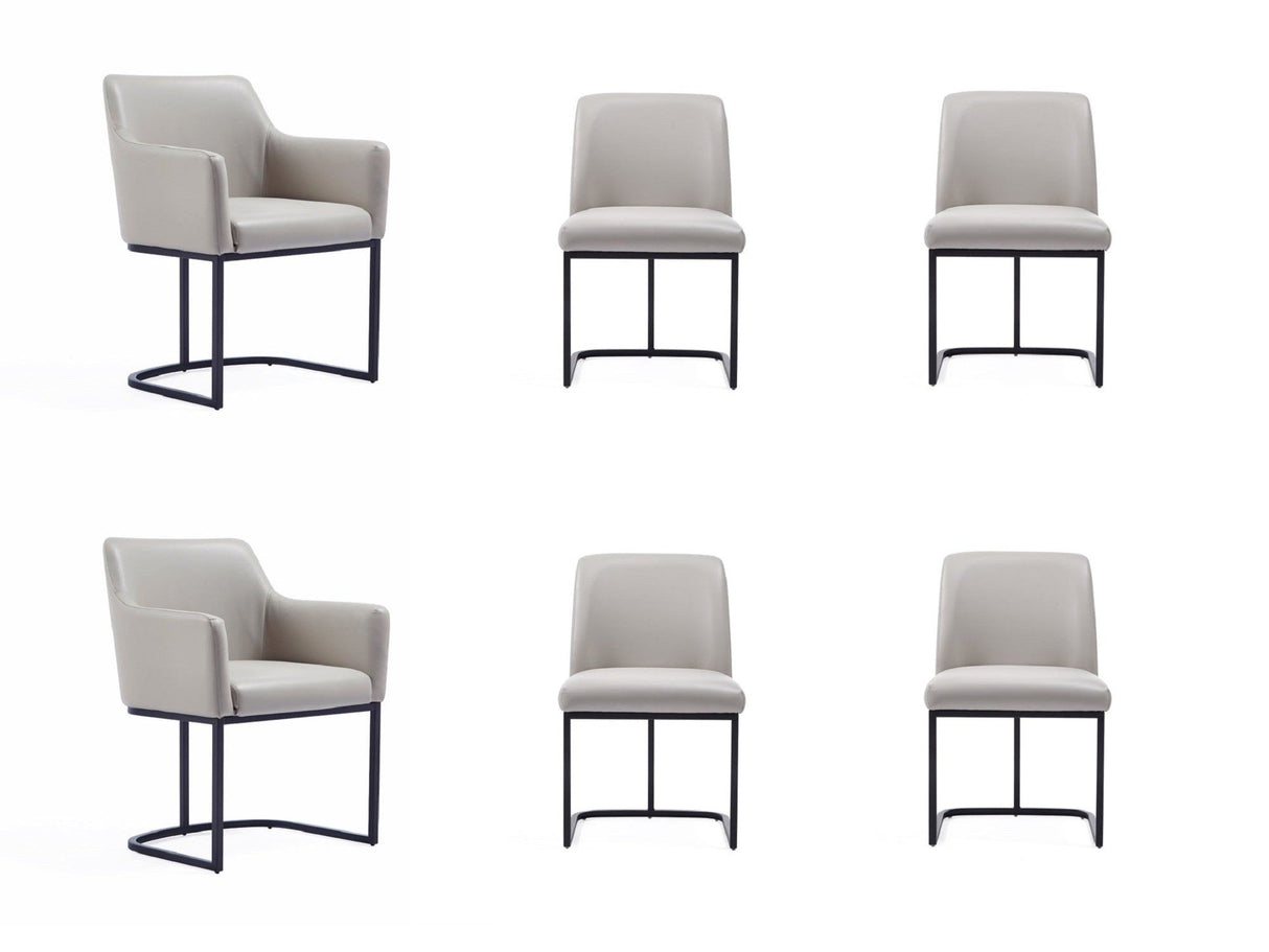 Serena 6 Piece Dining Set in Light Grey by Manhattan Comfort at Eve Furniture