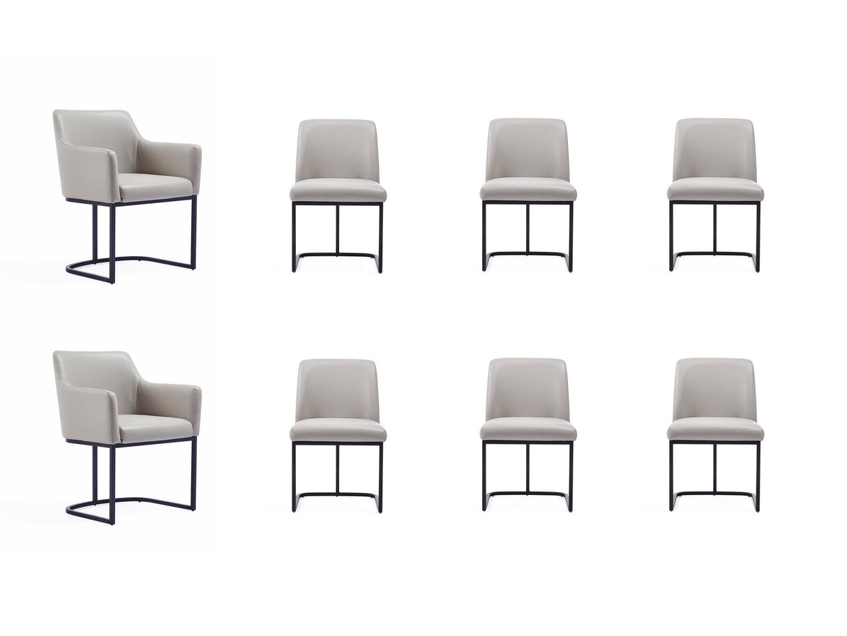 Serena 8 Piece Dining Set in Light Grey by Manhattan Comfort at Eve Furniture