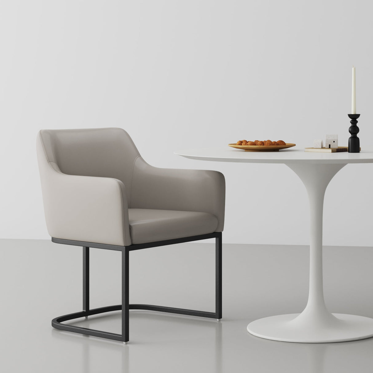Serena Dining Armchair in Light Grey by Manhattan Comfort at Eve Furniture