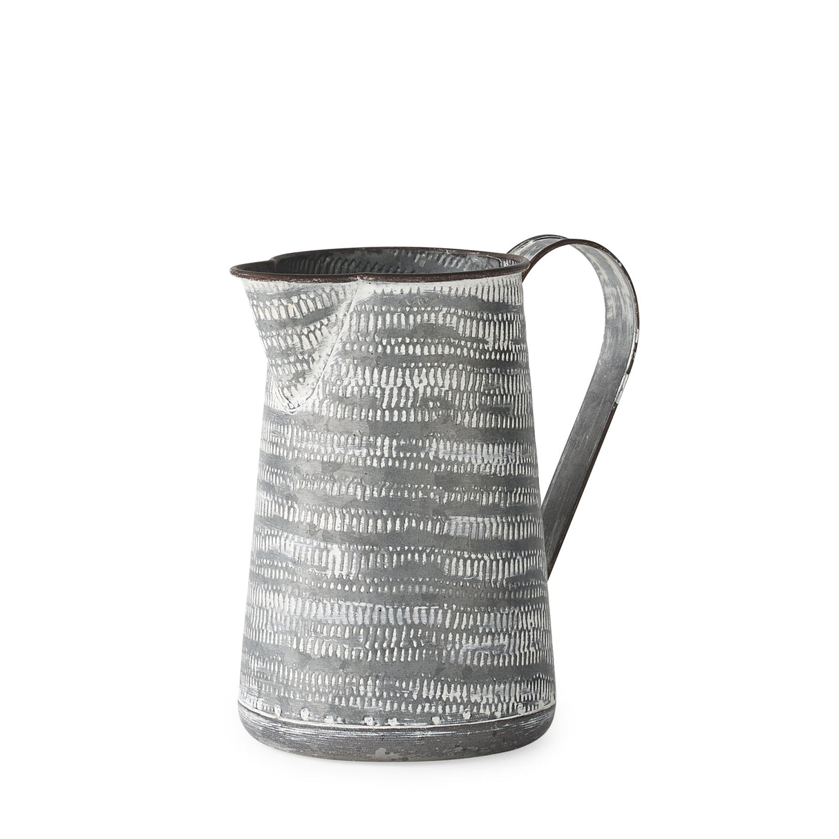 Serena I 8H Small Gray/White Textured Metal Jug by Mercana at Eve Furniture
