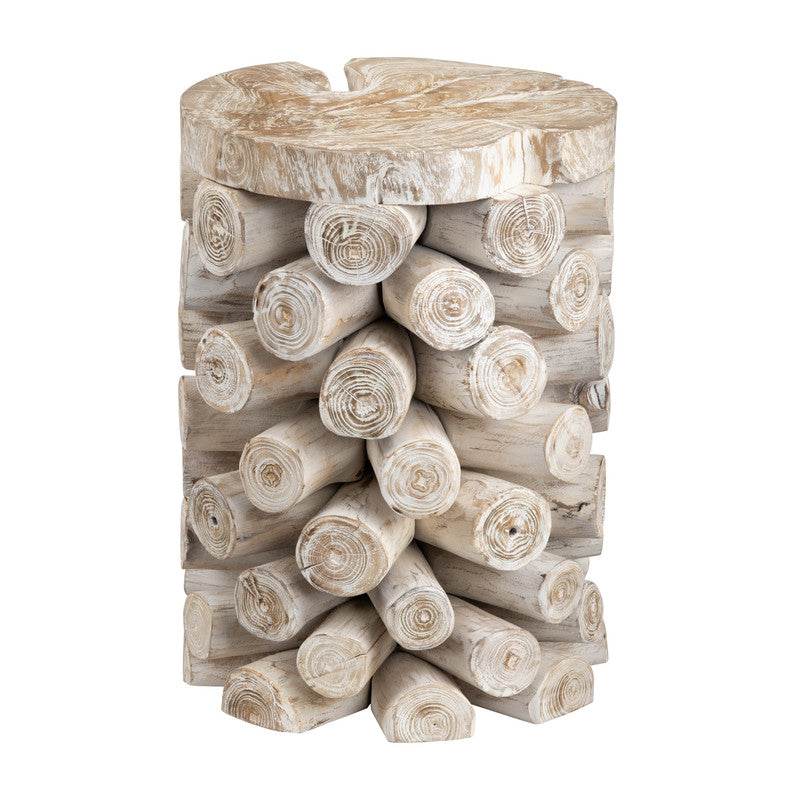 Serendipity Tan/White Accent Table by Crestview at Eve Furniture