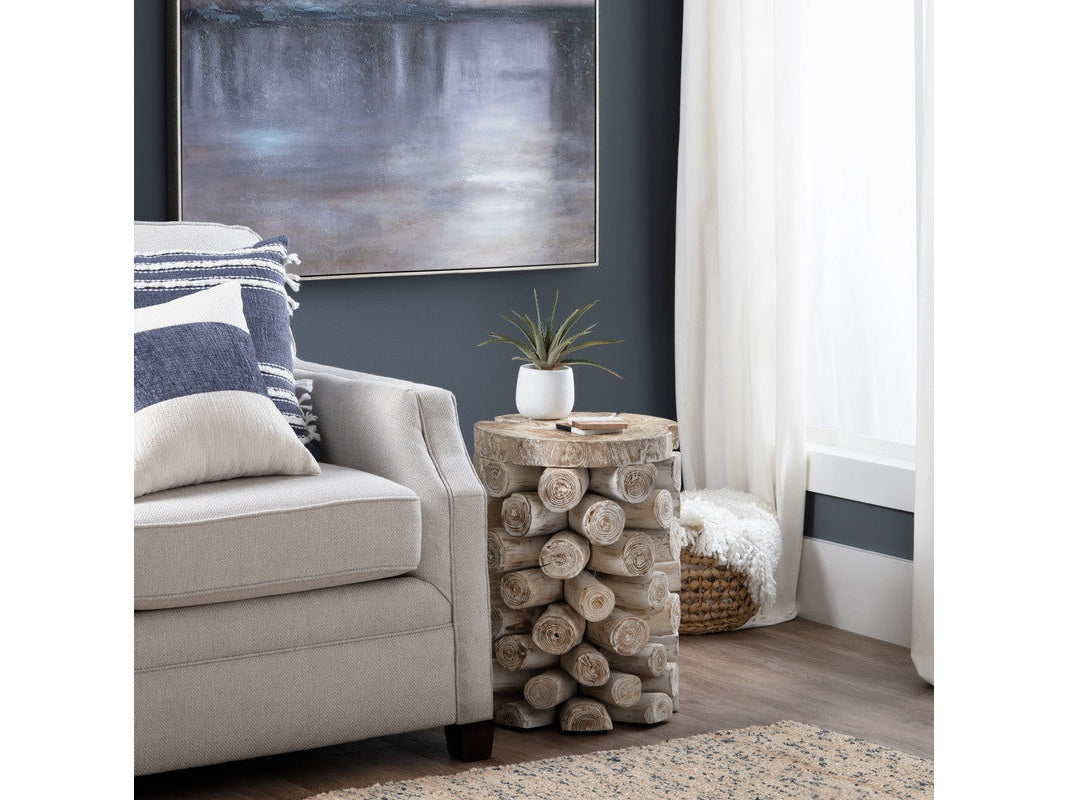 Serendipity Tan/White Accent Table by Crestview at Eve Furniture