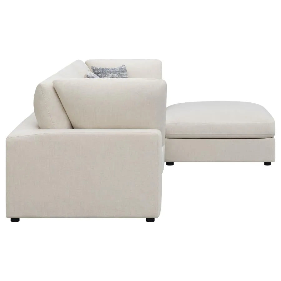 Serene Beige 4-Piece Upholstered Modular Sectional with Ottoman by Coaster at Eve Furniture