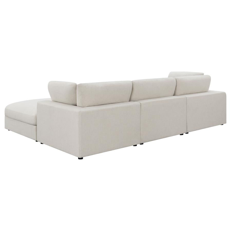 Serene Beige 4-Piece Upholstered Modular Sectional with Ottoman by Coaster at Eve Furniture