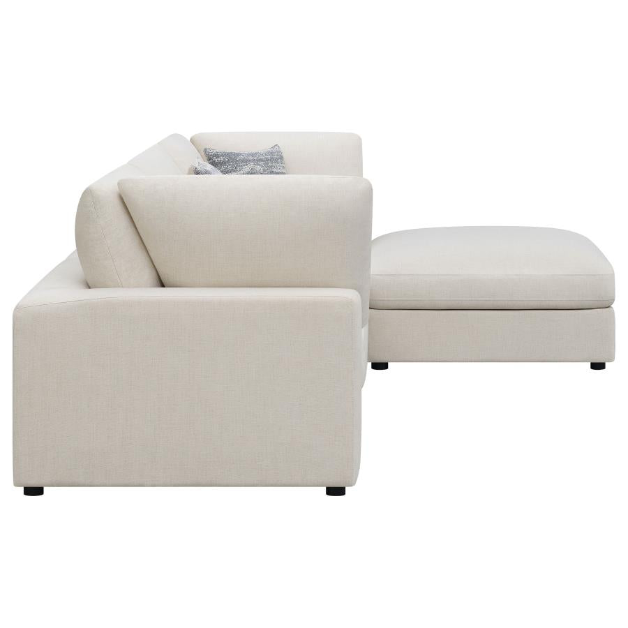 Serene Beige 4-Piece Upholstered Modular Sectional with Ottoman by Coaster at Eve Furniture