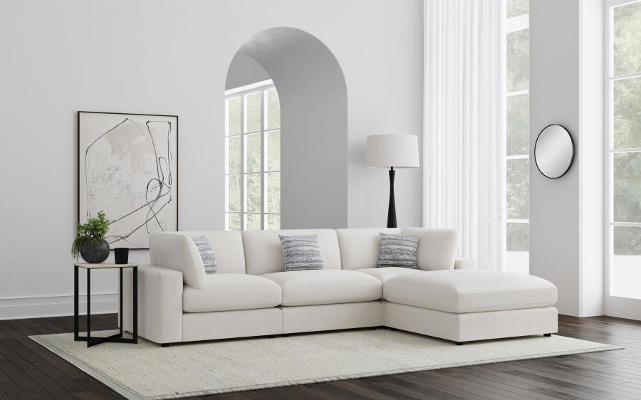 Serene Beige 4-Piece Upholstered Modular Sectional with Ottoman by Coaster at Eve Furniture