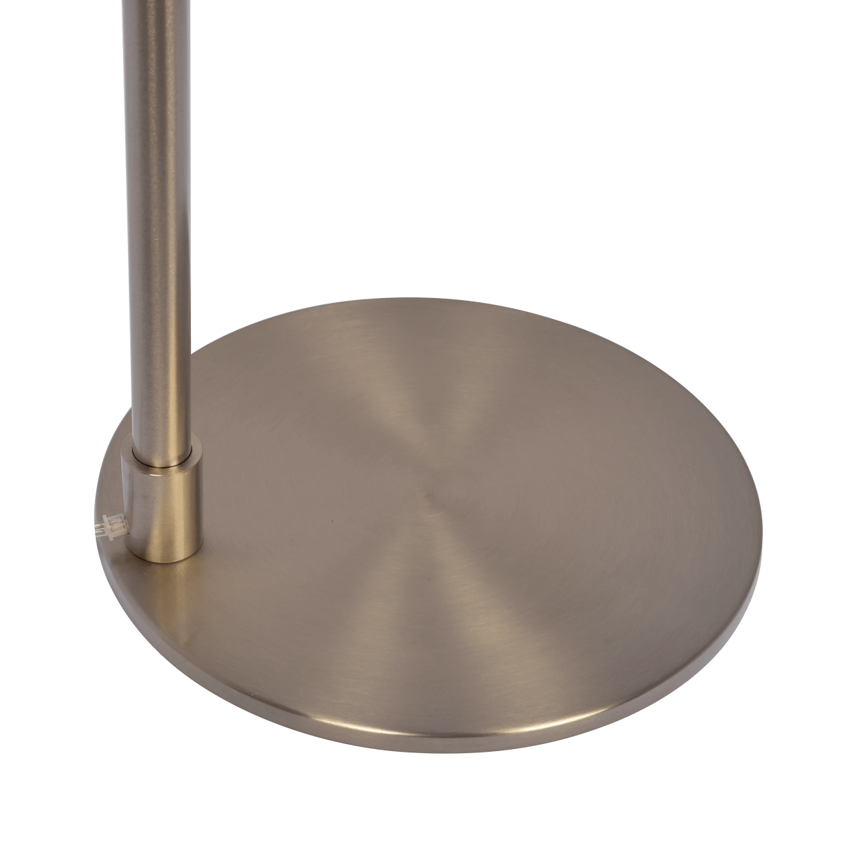 Serene Brushed Nickel Floor Lamp with Rotary Switch Metal Base White Linen Shade by Ashcroft Furniture at Eve Furniture