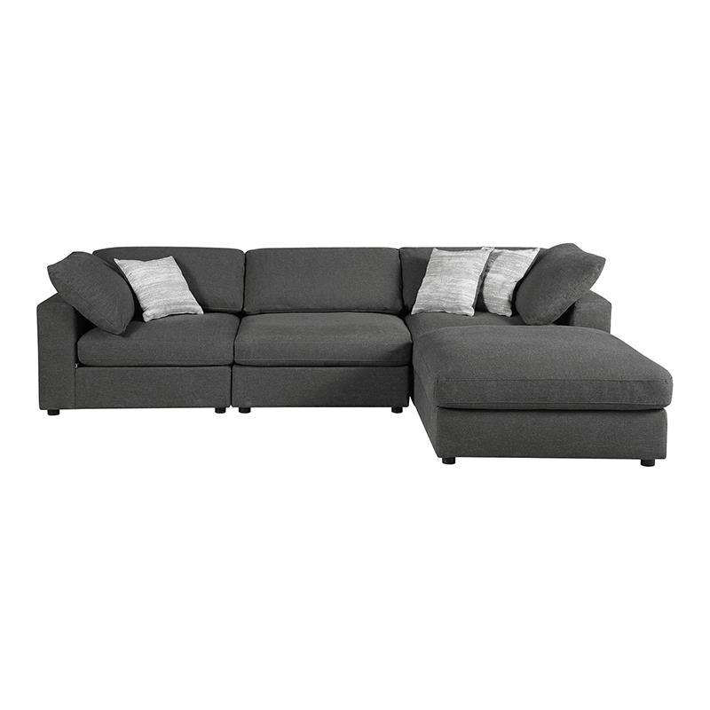 Serene Charcoal 4-Piece Upholstered Modular Sectional by Coaster at Eve Furniture