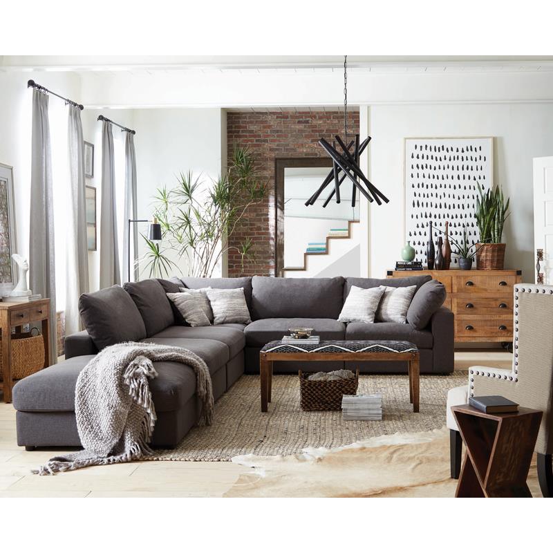 Serene Charcoal 4-Piece Upholstered Modular Sectional by Coaster at Eve Furniture