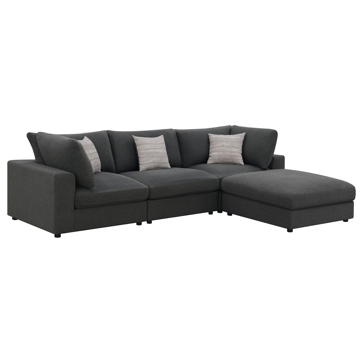 Serene Charcoal 4-Piece Upholstered Modular Sectional Sofa by Coaster at Eve Furniture