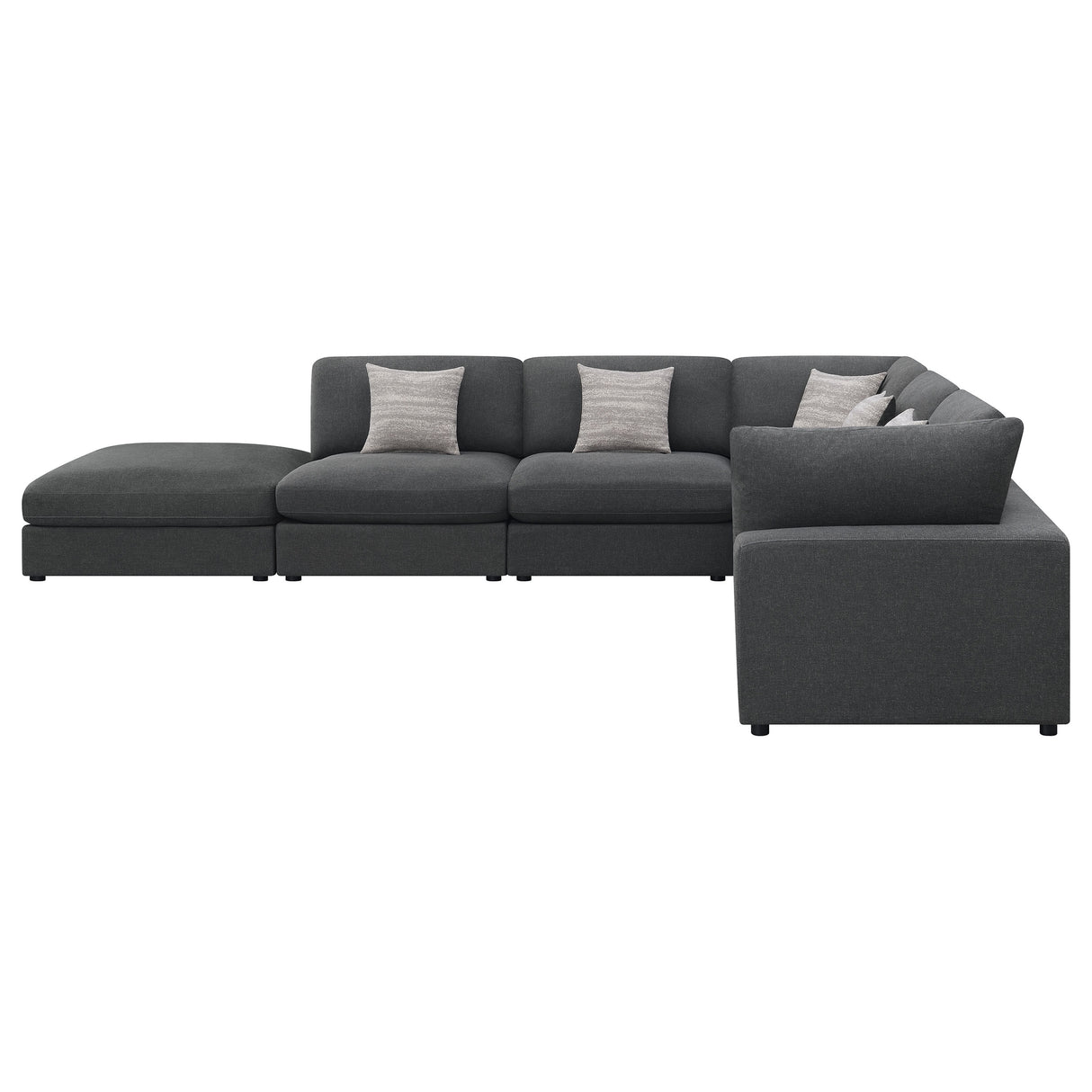 Serene Charcoal 6-Piece Upholstered Modular Sectional Sofa by Coaster at Eve Furniture