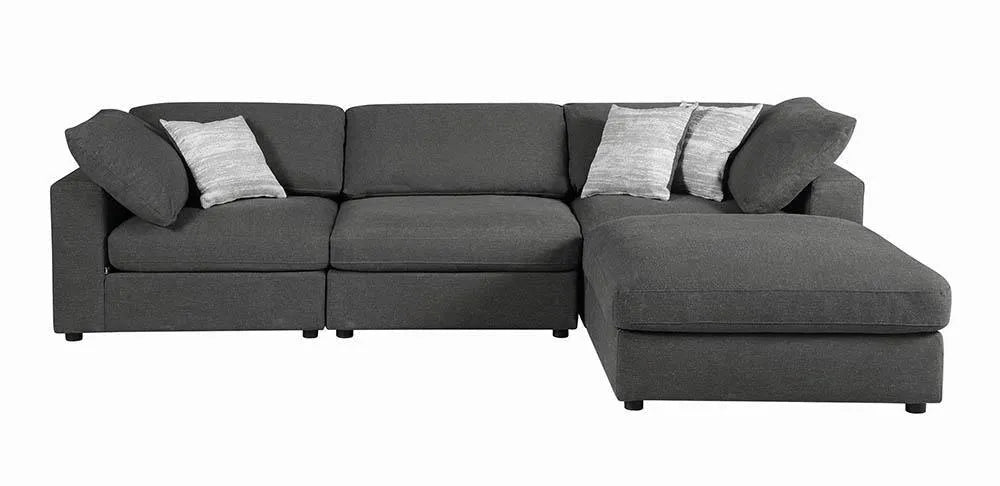 Serene Charcoal Upholstered Armless Chair by Coaster at Eve Furniture